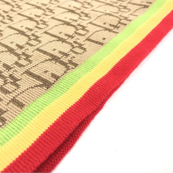 Dior Tan Scarf with Red and Yellow Accents - Picture 3 of 9